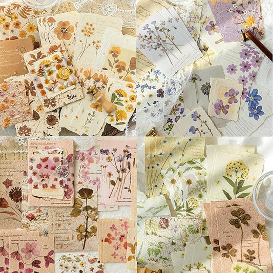 wmhanler 120 sheets vintage floral scrapbook papers journaling scrapbooking supplies kit textured paper junk journal supplies for planner, bullet journal collage card embellishment retro crafts