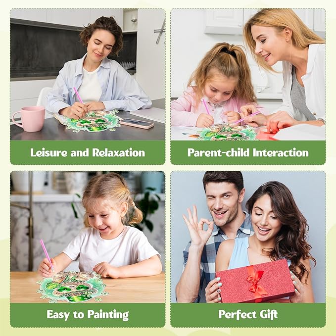 GHHKUD Bear Diamond Art Hanging Kit for Adults, DIY Double Sided Diamond Painting Hanging St.Patrick's Day, Special Shaped Acrylic Ornaments Pendants for Window Home Garden Wall