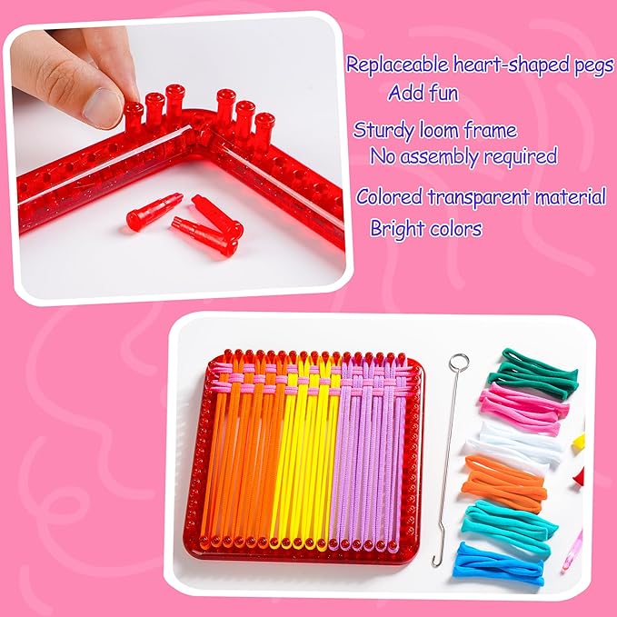 CCTVRTV Weaving Loom Kit Toys for Kids and Adults, Potholder Loops DIY Arts and Crafts for Boys and Girls Ages 5 6 7 8-12 13, Easy Potholder Loom Knitting Kits Gifts for Beginners, 252 Craft Loops.