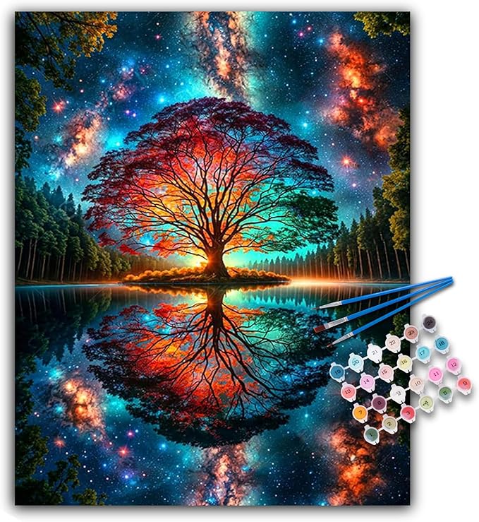 Paint by Numbers Kit for Adults - Tree of Life Acrylic Adult Paint by Number Kits on Canvas for Beginner, Tree of Life DIY Oil Painting by Numbers for Adults Kit, Perfect for Home Decor Gift 16"x20"
