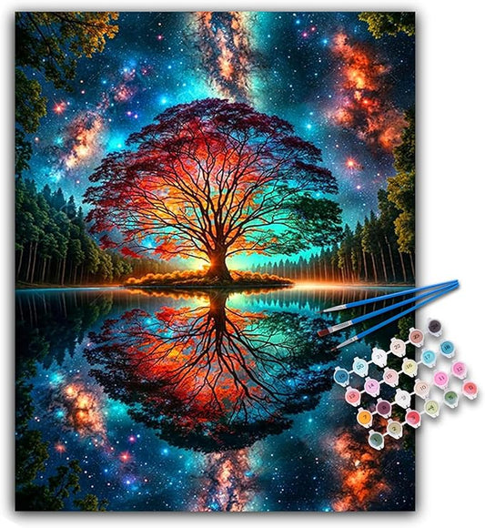 Paint by Numbers Kit for Adults - Tree of Life Acrylic Adult Paint by Number Kits on Canvas for Beginner, Tree of Life DIY Oil Painting by Numbers for Adults Kit, Perfect for Home Decor Gift 16"x20"