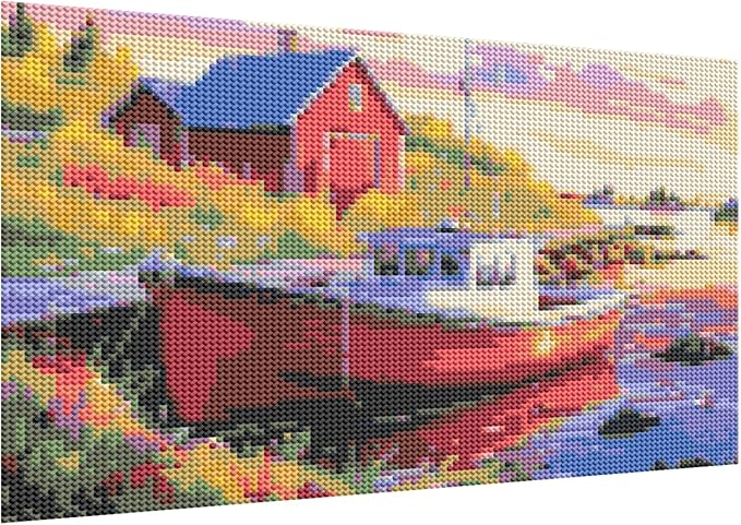 DOTZSO Landscape Diamond Painting Kits for Adults, Easy DIY 5D Round Full Drill Diamond Art kit Diamond Dot Crystal Gem Art and Craft for Beginners Home Wall Decor 12x16 Inches