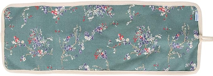 Teamoy Crochet Hook Case, Roll Bag Holder Organizer for Various Crochet Needles and Knitting Accessories, Plum Flowers