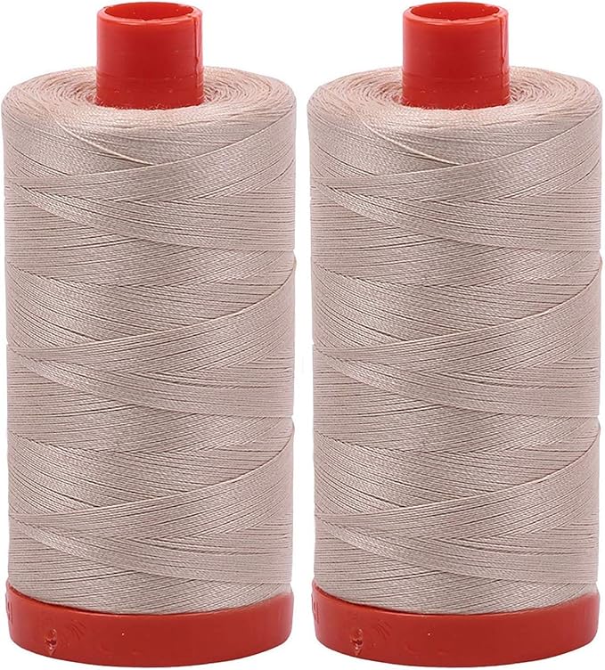 2-Pack - Aurifil 50WT - ERMINE (2312) Solid - Mako Cotton Thread - 1422 Yards Each