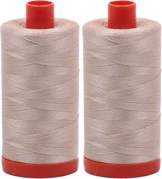 2-Pack - Aurifil 50WT - ERMINE (2312) Solid - Mako Cotton Thread - 1422 Yards Each