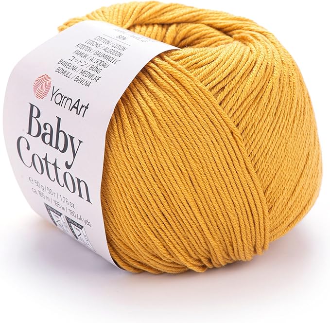 YarnArt Baby Cotton Yarn - Soft, 50% Cotton & Acrylic, 1.76 Oz, 180.44 Yds (1, 433) for Knitting & Amigurumi