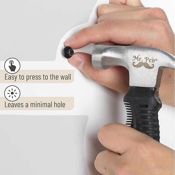 Mr. Pen Double Headed Picture Nails, 4 Sizes, 40 Pack - Black Picture Pins