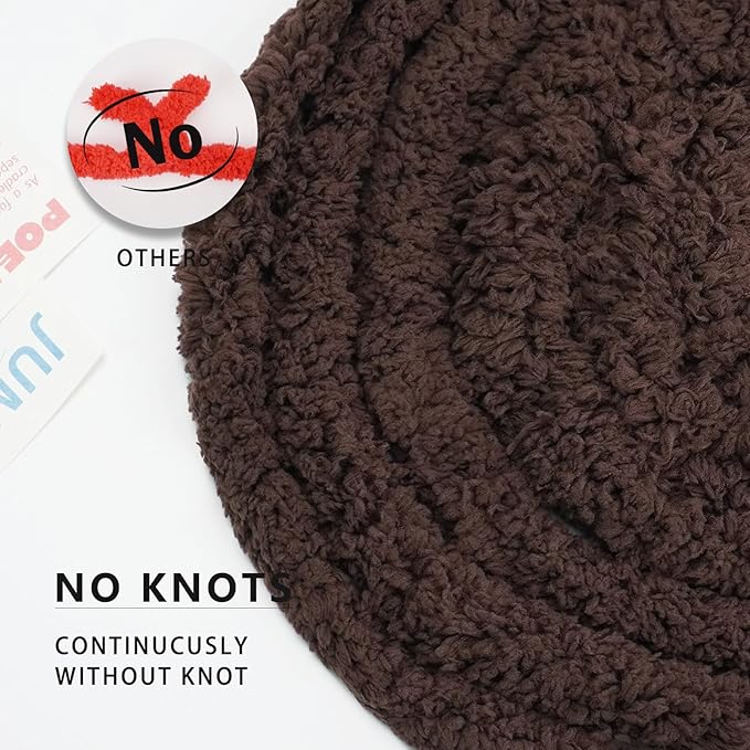 Chunky Yarn for Hand Knitting, Chunky Chenille Blanket Yarn for Crocheting, Bulky Soft Fluffy Chenille for Blanket Project, 8 Pack of 8oz/25yds, Dark Brown