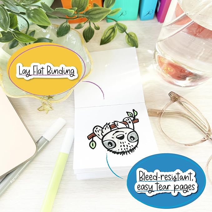 A Brighter Year The Original Adult Mini Coloring Book - Pocket Pets Edition- 3” x 3” Pocket Size, 50 Pages, Lay Flat Binding, Thick Paper, No Bleeding - Stress & Anxiety Relief - Gift & Travel
