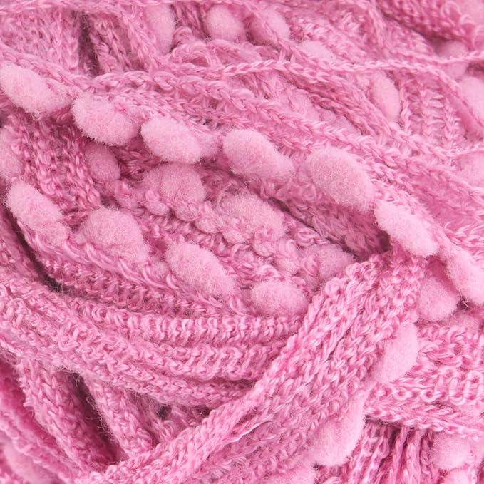 JubileeYarn Fishnet Pom Pom Yarn - 50g Mini Bonbons - Wine - 6 Skeins
