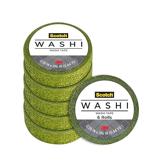 Scotch Expressions Glitter Tape, 0.59" x 196 ", Lime