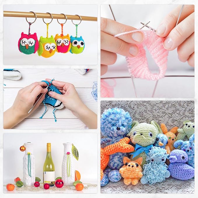 LIHAO 24 Acrylic Yarn Skeins for Knitting Mini Yarn Assorted Colors for Crochet Crafts DIY Gift — 100% Acrylic, 15g