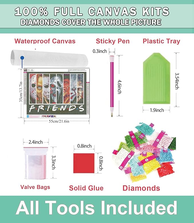 Halloween Diamond Painting Kits for Adults - 5D Diamond Art Kits for Adults Kids Beginner, DIY Full Drill Diamond Dots Paintings with Diamonds Gem Art and Crafts for Home Wall Decor - 13.8X21.7inch