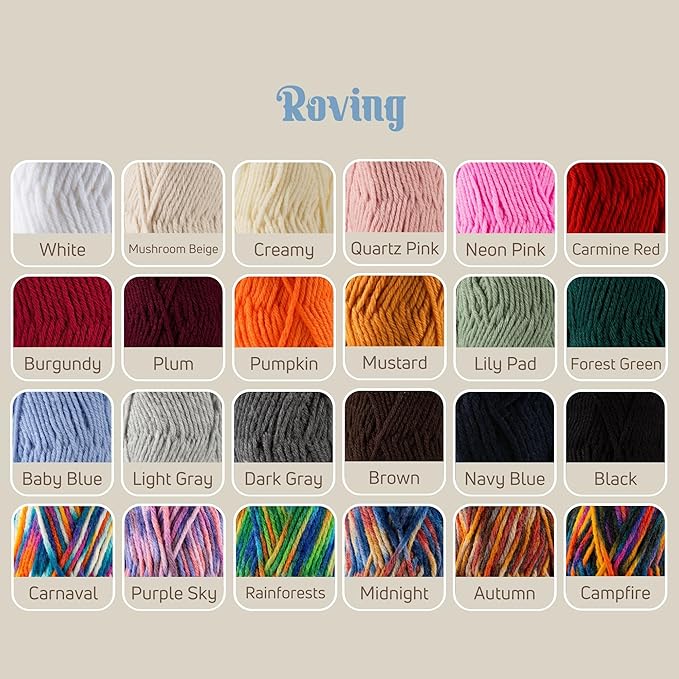 5 Skeins of Sensy Roving Yarn, 3.5 oz, 132 Yards, Gauge 5 Bulky (Black)