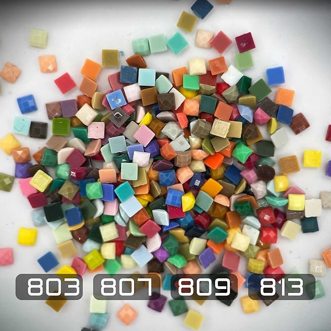 Diamonds Painting Accessories,Replacement for Missing Square Drills 803 807 809 813,Rhinestone Resin Diamond Drill,4 Colors Beads Gems Stones,3500pcs per Color