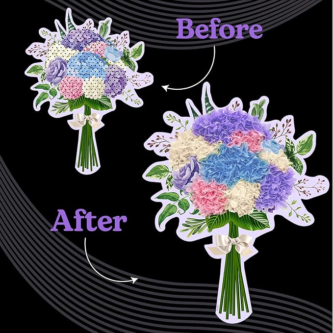 Unwynd Poke Art Hydrangea Flower Bouquet, Mess-Free Arts and Crafts for Adults, Teen Craft Kits, Thoughtful Easter Gifts for Women and Men