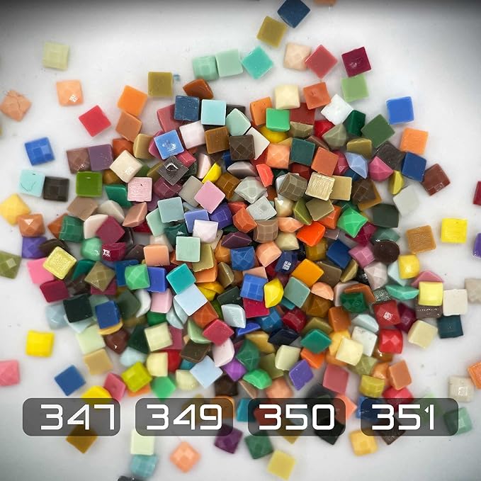 Diamonds Painting Accessories,Replacement for Missing Square Drills 347 349 350 351,Rhinestone Resin Diamond Drill,4 Colors Beads Gems Stones,3500pcs per Color