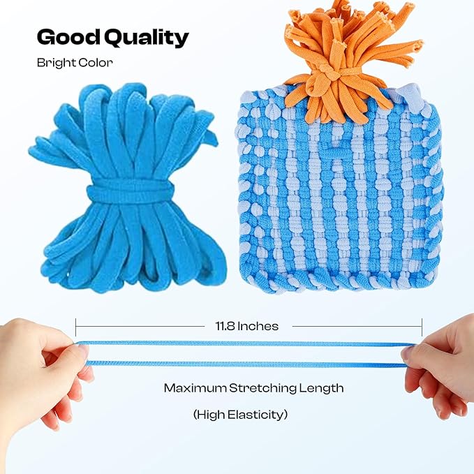 Caydo Weaving Loom Refill Loops, Elastic Loops for Weaving Looms - 448 Pieces, 16 Colors, Durable Elastic Craft Bands for Pot Holder Loom Kit, Suitable for Kids Aged 8+, Refill for Potholder Loom Kits