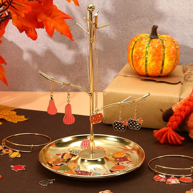 SANNIX 350pc Fall Charms, Thanksgiving Enamel Pumpkin Maple Leaf Turkey Autumn Charms for Jewelry Making, Bulk for Bracelets, Necklaces, Earrings, Craft Making