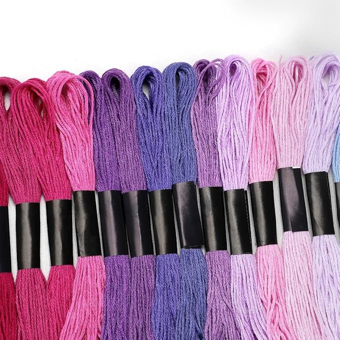 Embroidery Floss 16 Skeins 8.7 Yard Purple Friendship Bracelet String Cross Stitch Threads for Jewelry Making Bracelet Stitching Thread Floss Bracelets Making Yarn