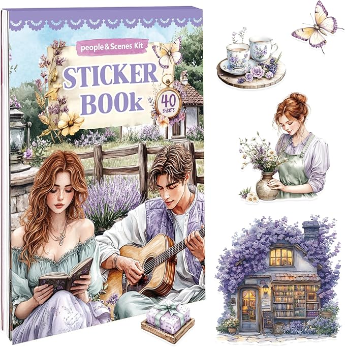 360 PCS People Stickers Book for Adults - Vintage Aesthetic Journaling Supplies Kit with Women Figures｜Scrapbooking,Card Making & Water Bottle DIY