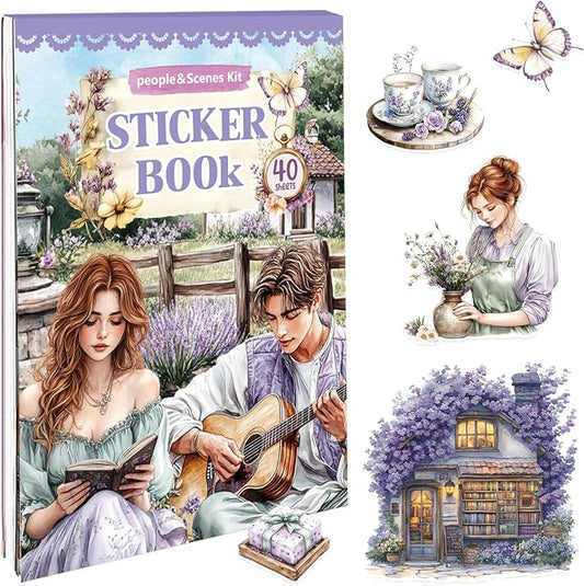 360 PCS People Stickers Book for Adults - Vintage Aesthetic Journaling Supplies Kit with Women Figures｜Scrapbooking,Card Making & Water Bottle DIY