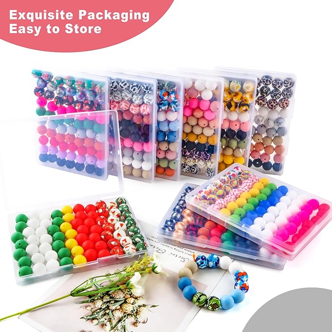 70Pcs Print Silicone Beads for Keychain Making,Round 15mm Silicone Beads for Pens, Necklace and Bracelets Making（Vibrant Leopard）