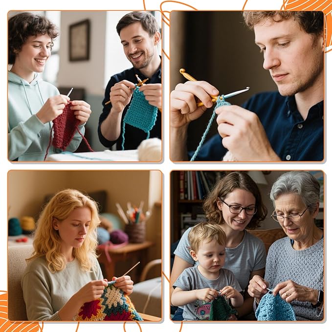 Yinsun 12 Acrylic Yarn Skeins, 12 Colors Starter Mini Crochet Bulk Yarn for Child, Adult Knitting Crochet Crafts (12 x 15g)