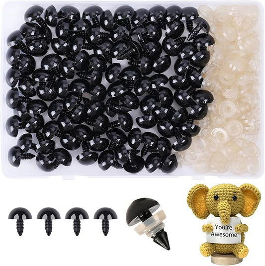 XKDOUS 20mm Safety Eyes, 200pcs for Crocheting, Crochet Eyes for Amigurumi, Stuffed Animal Doll Eyes for DIY Crafts
