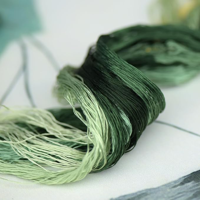 Natural 100% Silk Thread, Handmade Embroidery Thread Silk Floss 7 Colors 110m Each (19)