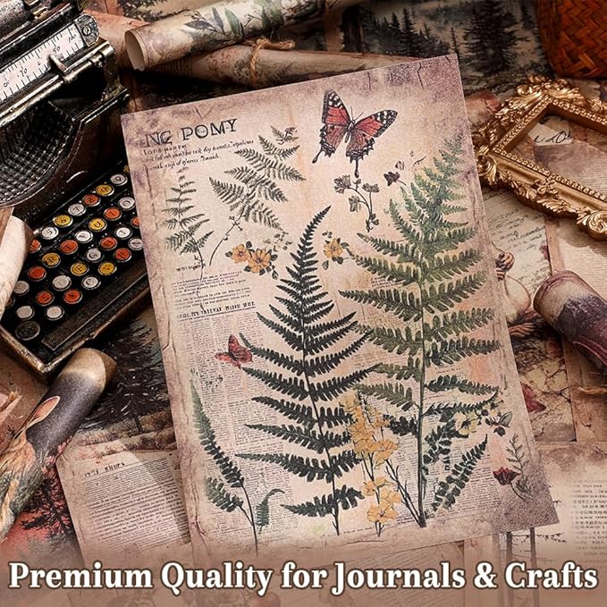 160 Sheets of Nature Scrapbook Paper, journaling Scrapbook Supplies Craft Collage Paper Set, Junk Journal Bullet Journal Poster Room Decor for Card Making Decorative Gifts