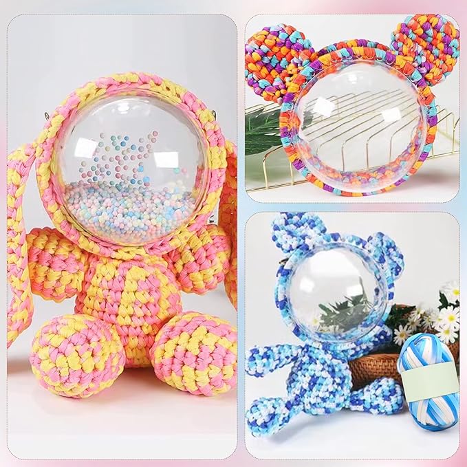 20 PCS T-Shirt Yarn Elastic Fabric Crochet for DIY Knitting, Spaghetti Thick Knitting Yarn for Hand DIY Bag Blanket Cushion Crocheting Projects,Home Decor Colorful