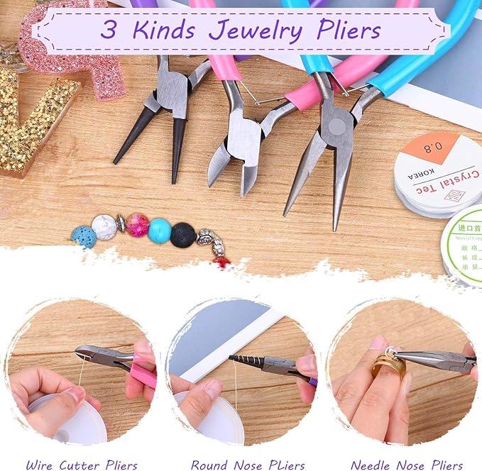 shynek Jewelry Making Kit - Adults Supplies with Tools, Wires, Findings & Charms for Making & Repair