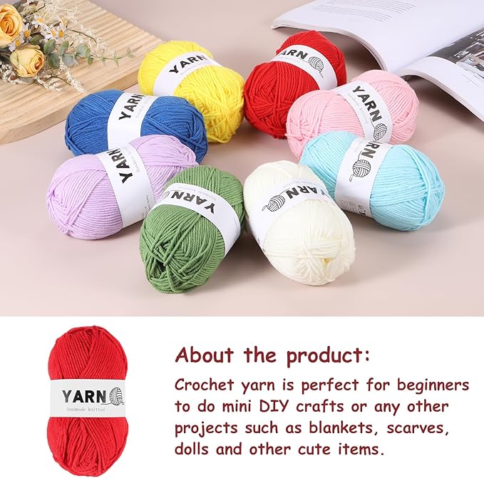 3Pcs Red Acrylic Yarn 400 Yard 4 Ply Soft Crochet Yarns Sport Weight Yarn,[for DIY Crocheting Knitting Craft Blankets Hats]-150g