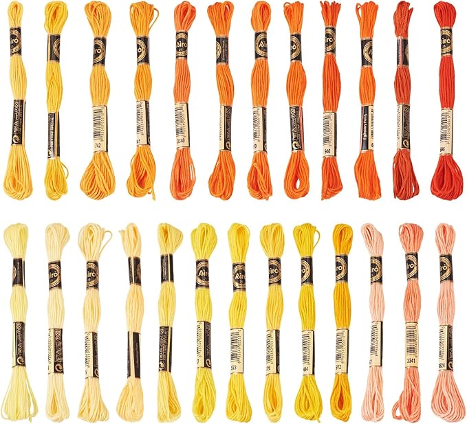 FASHEWELRY 218 Yards Friendship Bracelet String Orange Polyester Embroidery Floss 1mm Cross Stitch Cotton Floss for Hand Sewing Sachets Tassels Cushions Birthday Card DIY