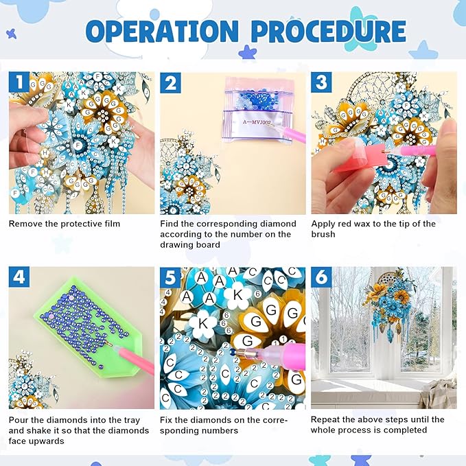 MAXBYE Diamond Art Painting Kits Dreamcatcher Ornament, DIY 5D Special Shaped Dreamcatcher Gem Art Craft Diamond Dots for Adults and Home Window Door Decor