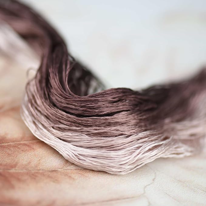 Natural 100% Silk Thread, Handmade Embroidery Thread Silk Floss 7 Colors 110m Each (59)