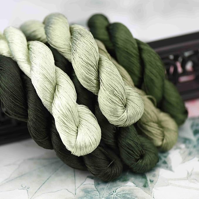 Natural 100% Silk Thread, Handmade Embroidery Thread Silk Floss 6 Colors 110m Each (32)