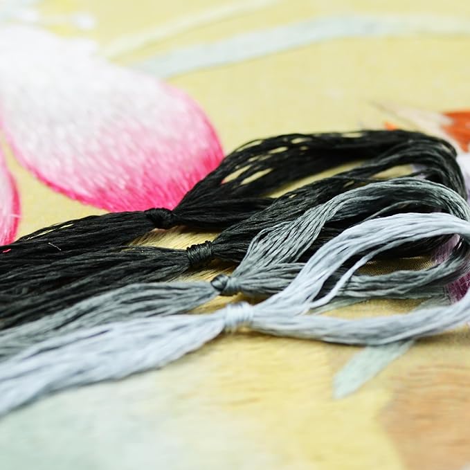 4 Skeins Mulberry Silk Floss Embroidery Thread Floss-Cross Stitch Threads China Silk Woven Jewelry Threads DIY Sewing Kits (02)