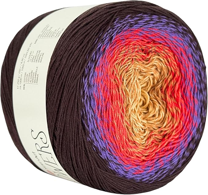 YarnArt Flowers – Gradient Cotton Acrylic Blend, 250g (8.8 oz), 1094 yds, Lightweight Sport Yarn for Crochet, Knitting, Shawls, Summer Projects (265)