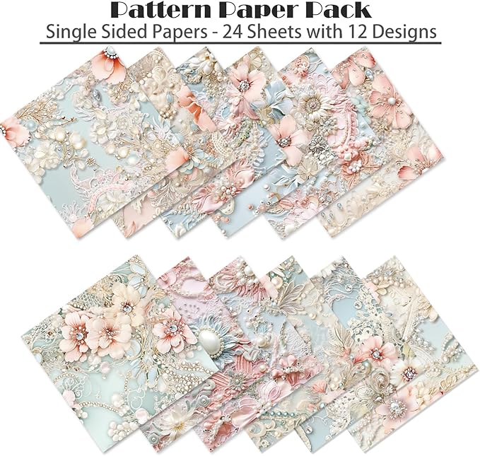 YASMEN Scrapbook Paper Pad，6x6 Single-Sided Mother's Day Cardstock Paper Pad for Card Making, Journals, Planner, DIY Envelopes, Greeting Cards, Decorative Art Craft -24 Sheets