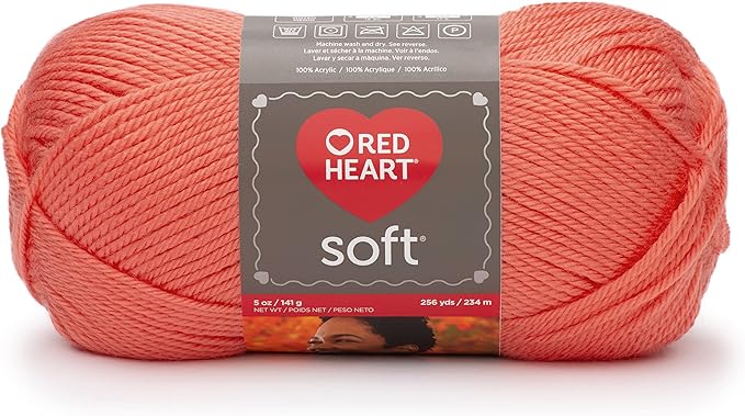 Red Heart Soft Coral Yarn - 3 Pack of 141g/5oz - Acrylic - 4 Medium (Worsted) - 256 Yards - Knitting/Crochet