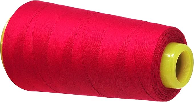 Mandala Crafts Red Thread Cones for Machine and Hand Quilting - 2400 Yds 50 WT Multiple Purpose Mercerized 100% Cotton Threads for Sewing Machine Serger Embroidery