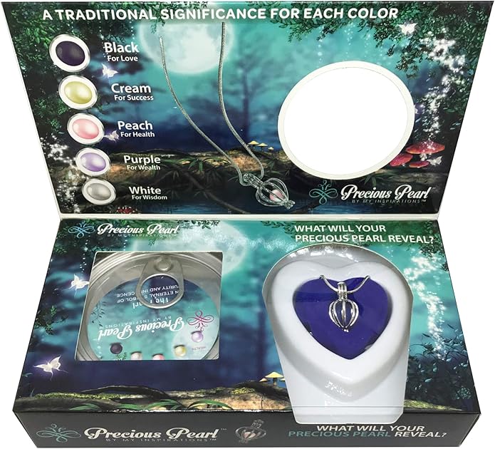 Precious Pearl by My Inspirations – Elegant Pendant & 20" Rhodium-Plated Chain Cultured Pearl in Oyster Necklace Kit, Unique Gift Set
