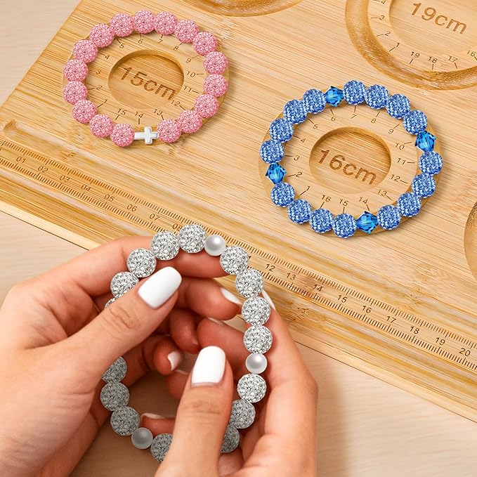 256Pcs Rhinestone Beads 10mm Kit for Jewelry Making, 3 Colors Round Disco Ball Beads Set with Cross Charms and Accessories for DIY Baseball Necklaces Bracelets Earrings Crafting