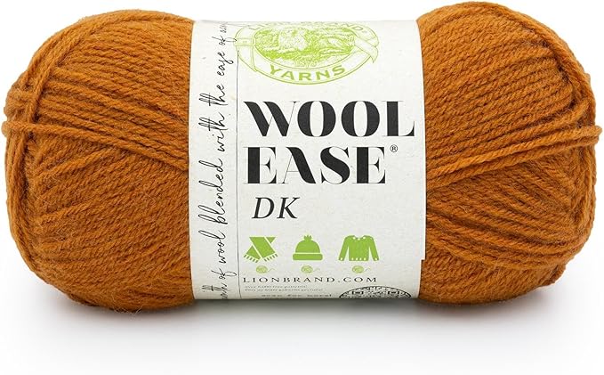 Lion Brand Wool-Ease DK Yarn, Yarn for Knitting, Crocheting, and Crafts, Pumpkin, 1 Pack