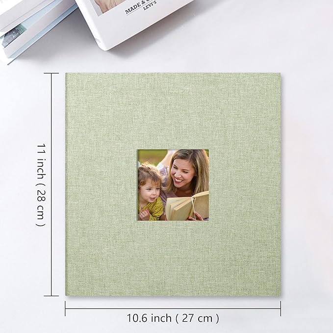 Vienrose Large Photo Album Self Adhesive for 4x6 8x10 Pictures Linen Scrapbook Album DIY 40 Blank Pages with A Metallic Pen