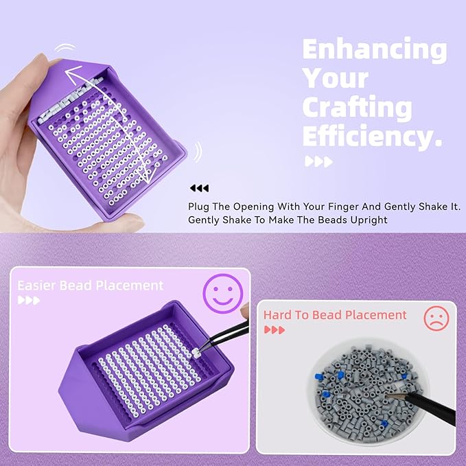 3 Pcs 2.6mm Mini Fuse Beads Picking Tray Kit, Efficient Sorting Tools with Effortless Beads Recovery, Birthday Easter Gifts for Iron Bead Beginners (Blue,Green,Yellow)