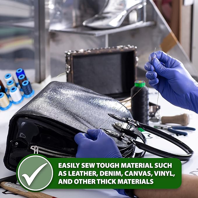 Mandala Crafts Bonded Nylon Thread Gray Heavy Duty Sewing Threads - 1500 YDs Size 69 210D T70 Tex 70 Thread for Leather Jeans Weaving Outdoor Marine Upholstery Threads