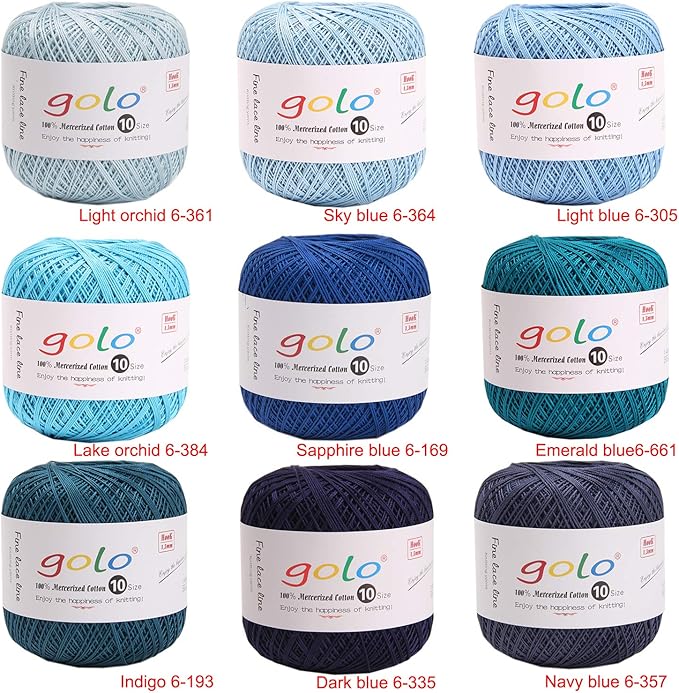 golo Crochet Thread Size 10 Cotton Yarn for Tatting Lace Thread 603